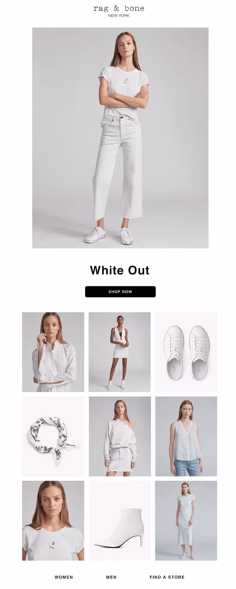 Rag & Bone black and white emails