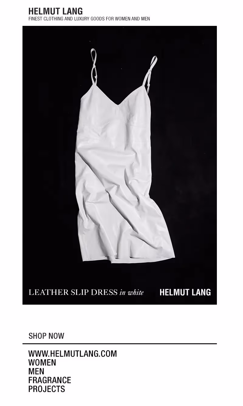 Helmut Lang black and white emails