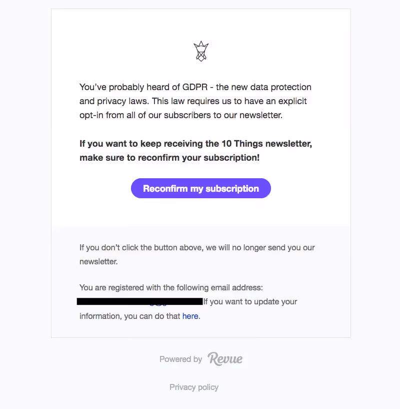 Your Majesty Co. GDPR emails