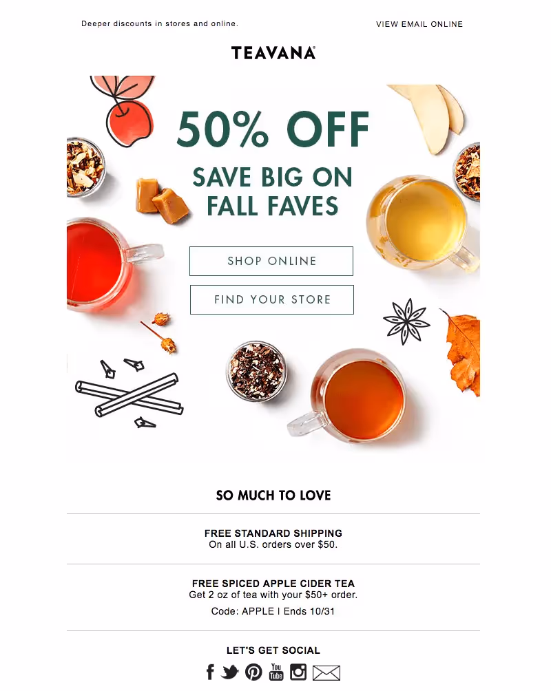 teavana autumn emails