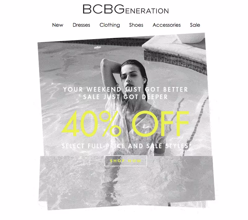 BCBGeneration black and white emails