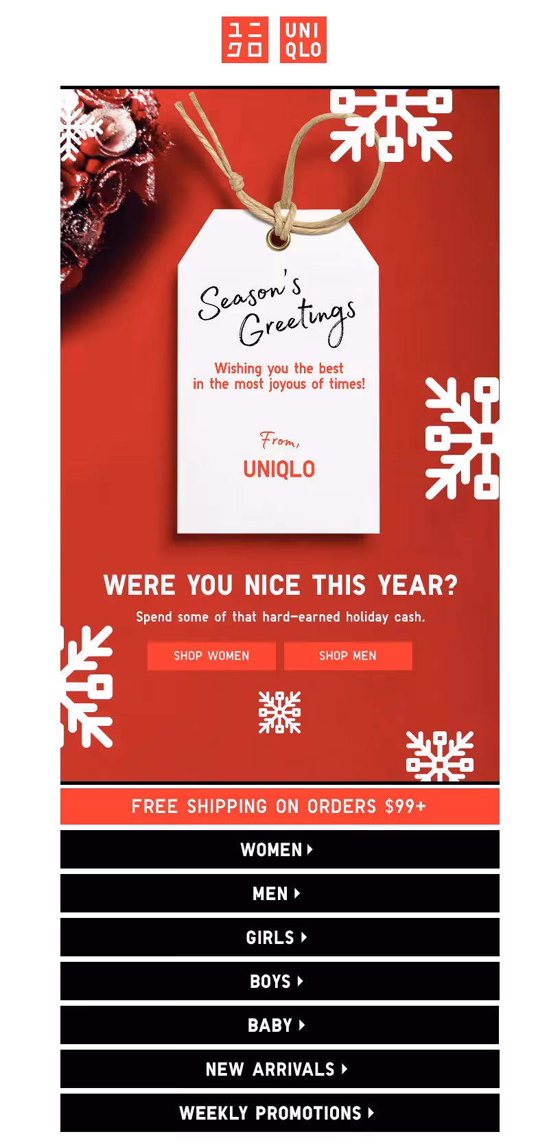 Uniqlo holiday ecard