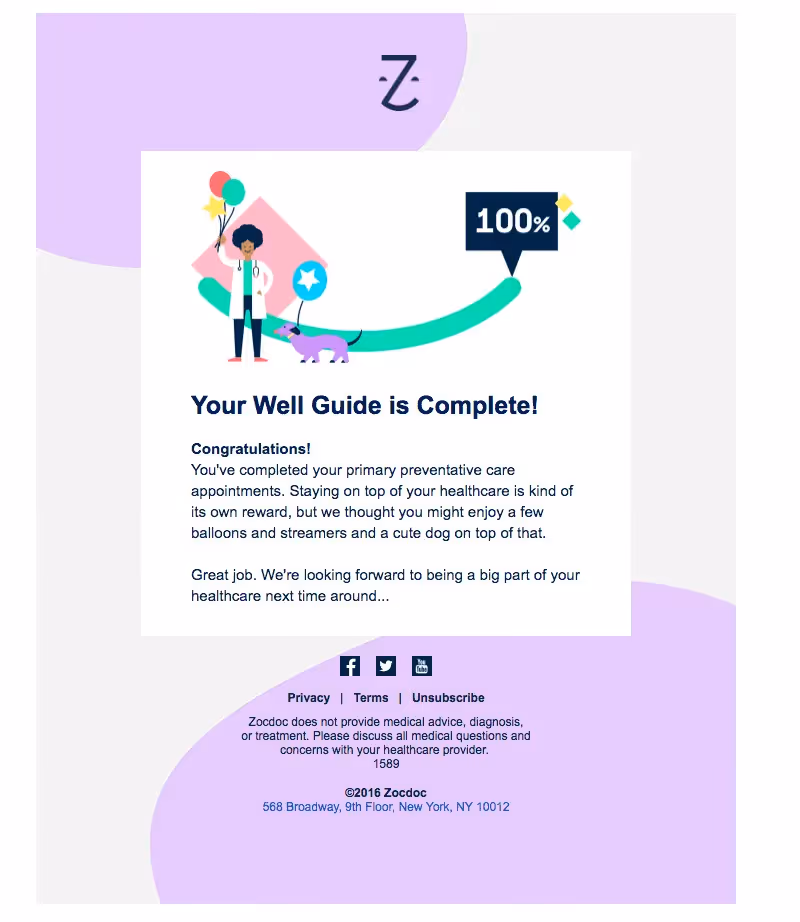 ZocDoc Health and Wellness industry emails