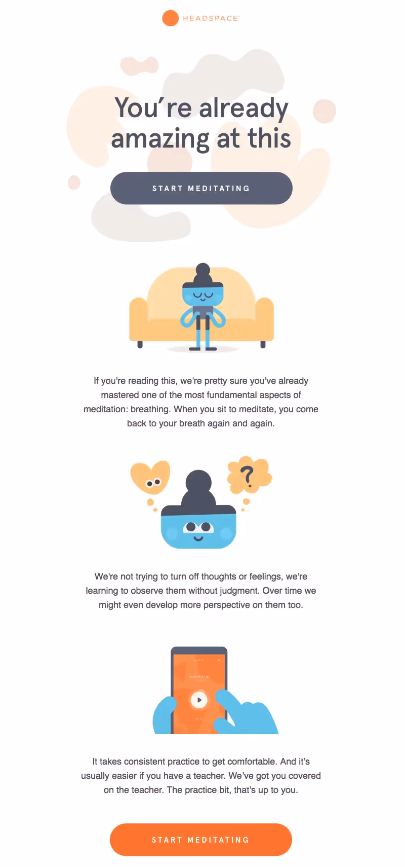 Headspace Health and Wellness industry emails