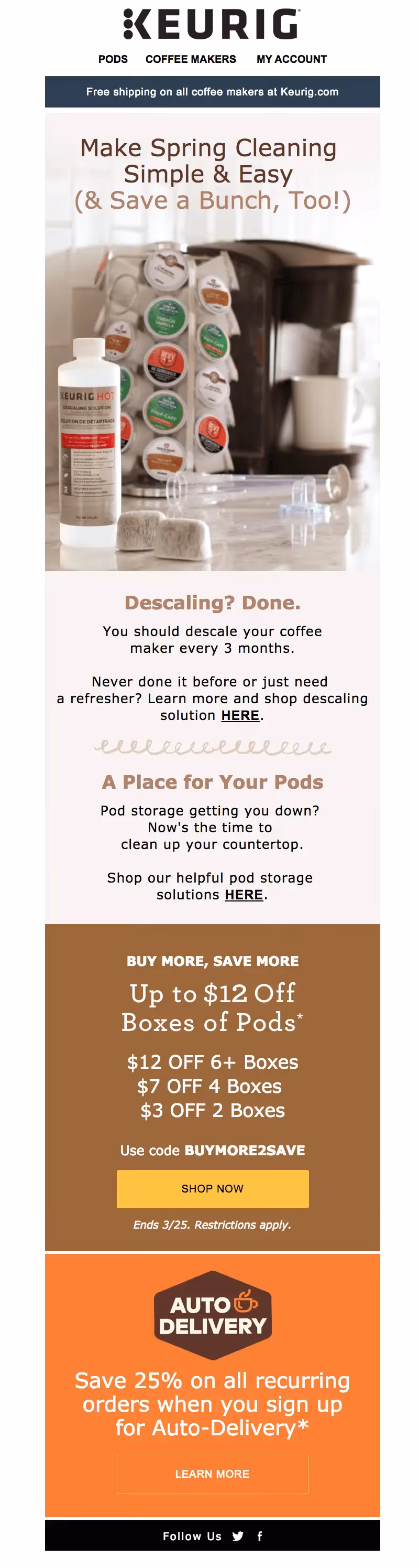 Keurig spring cleaning emails