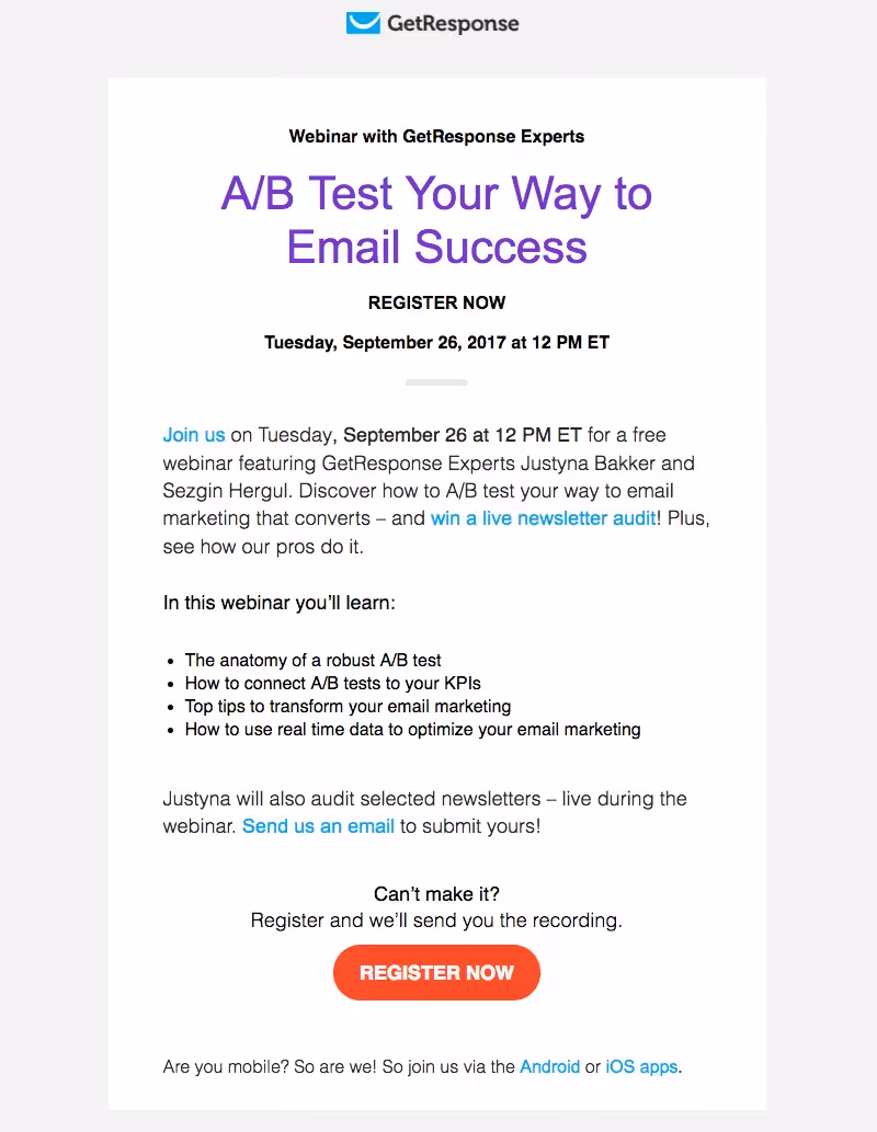 GetResponse email companies