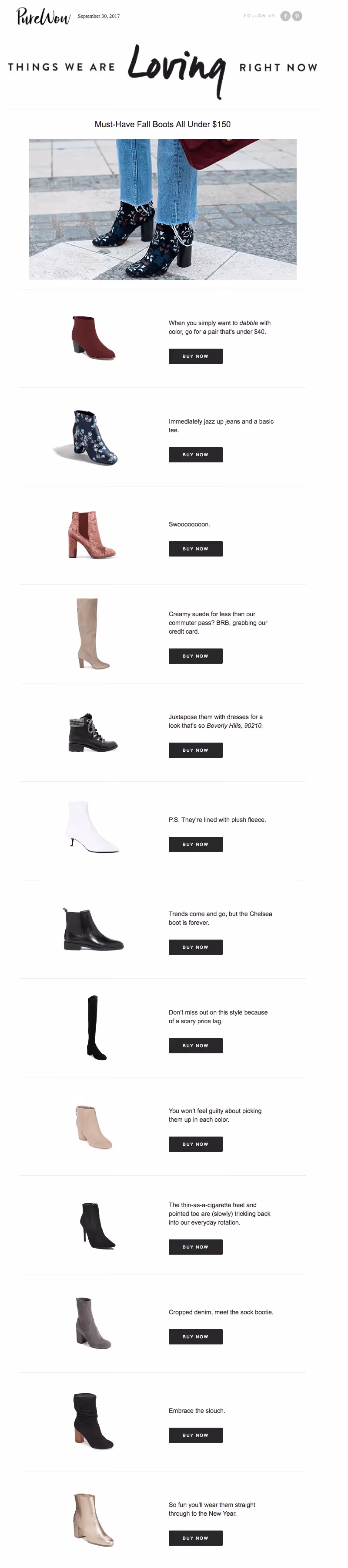 purewow autumn emails