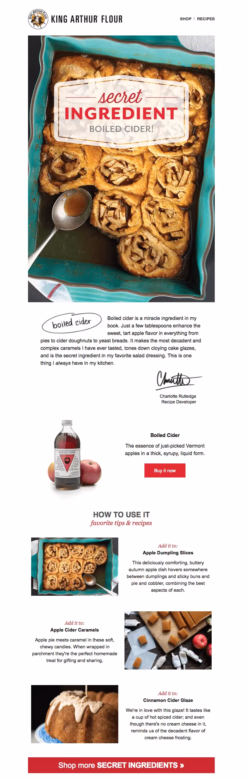 king arthur autumn emails