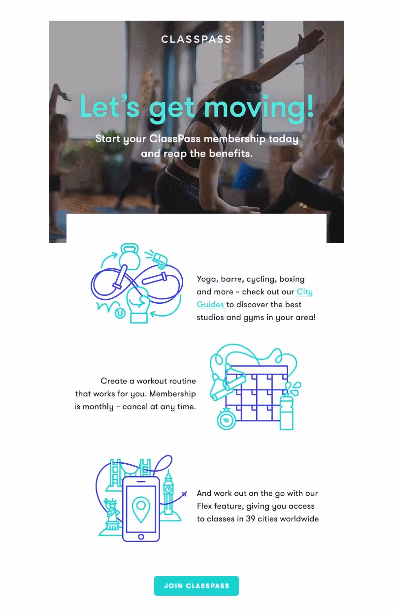 classpass email icons