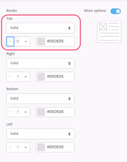 email borders and padding