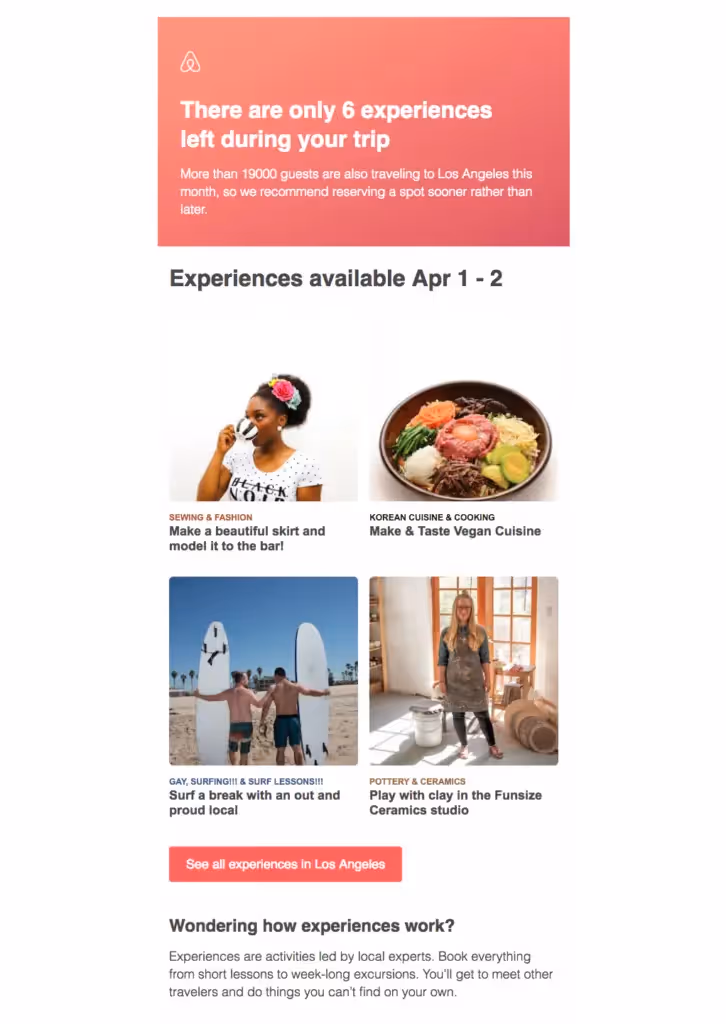 AirBnB email personalization