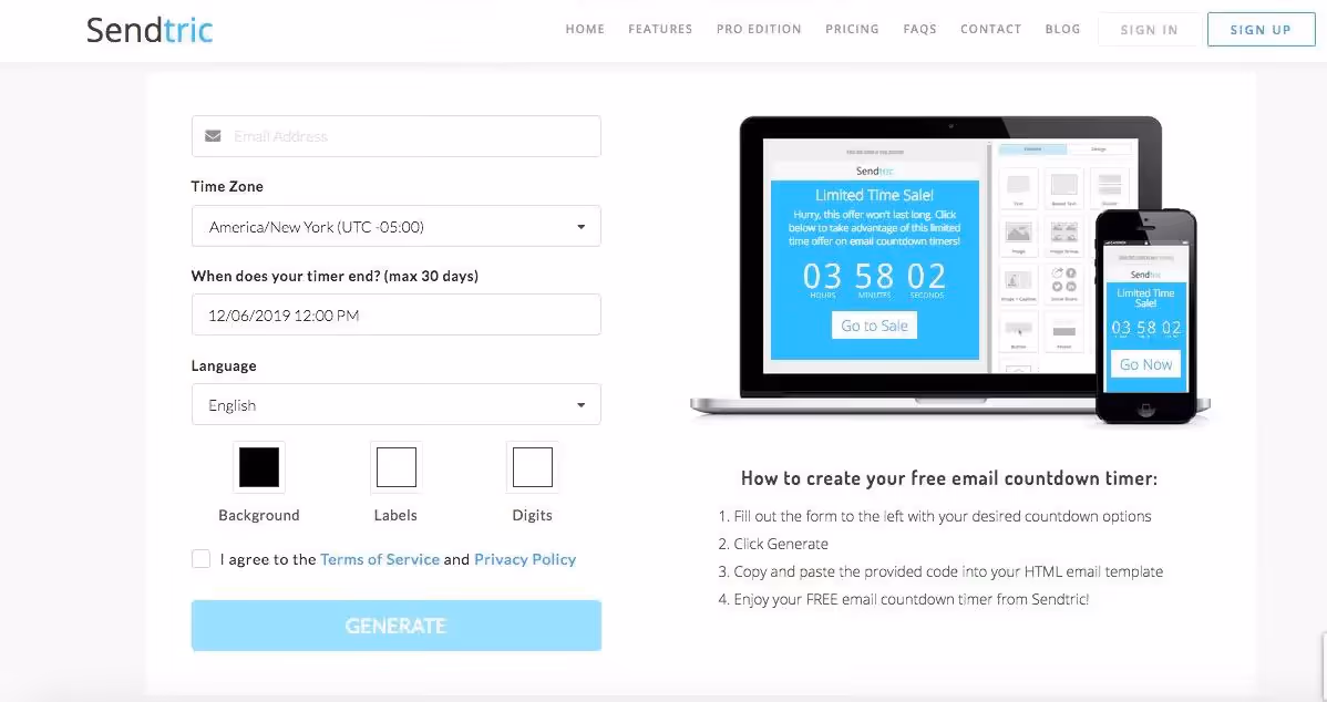 email countdown timer