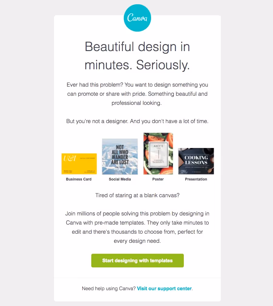 Canva Getting started emails