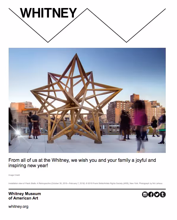 Whitney Museum new year email