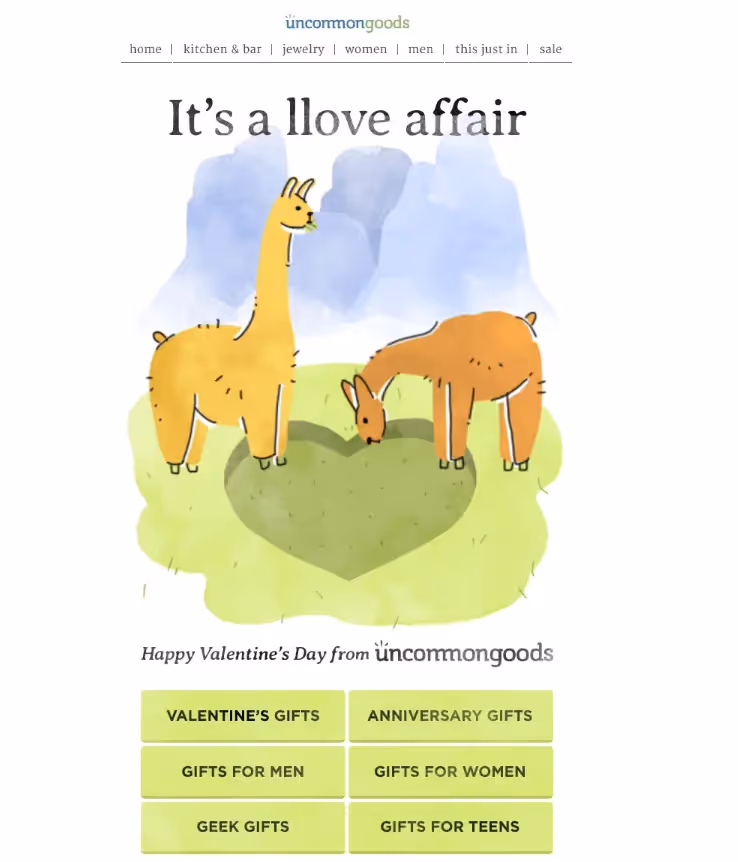 Uncommon Goods Valentine's Day Email GIFs