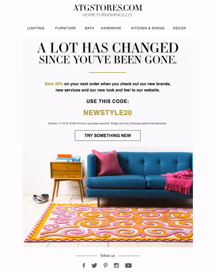 ATG Stores reengagement emails