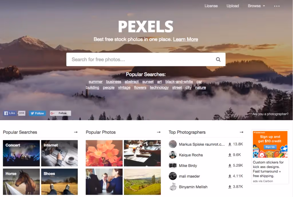 Pexels email design tools