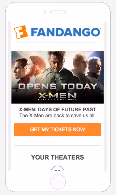 Fandango preview the design on mobile