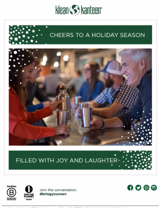 klean kanteen holiday ecard for clients