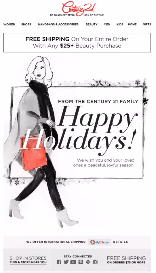 century 21 holiday e-Card for customers
