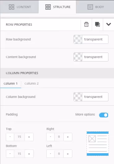 column properties