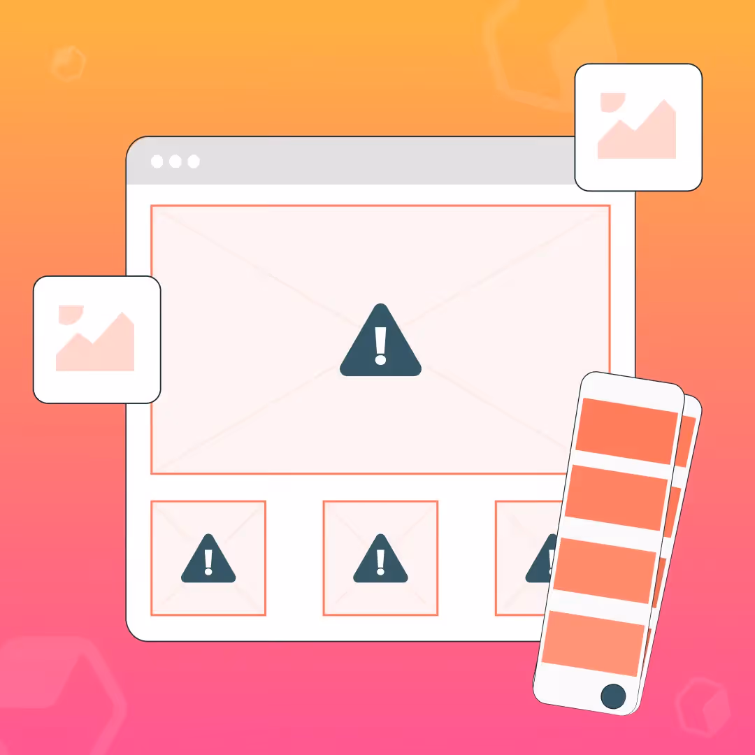 Illustration of an email layout with a large hero image, highlighting why relying on image-only emails should be avoided.