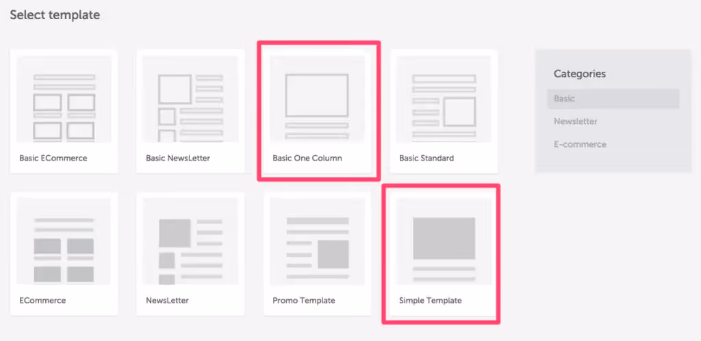 BEE basic email layout