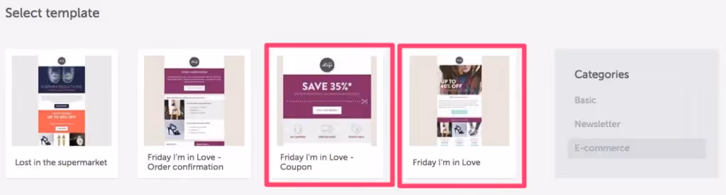 BEE coupon email layout