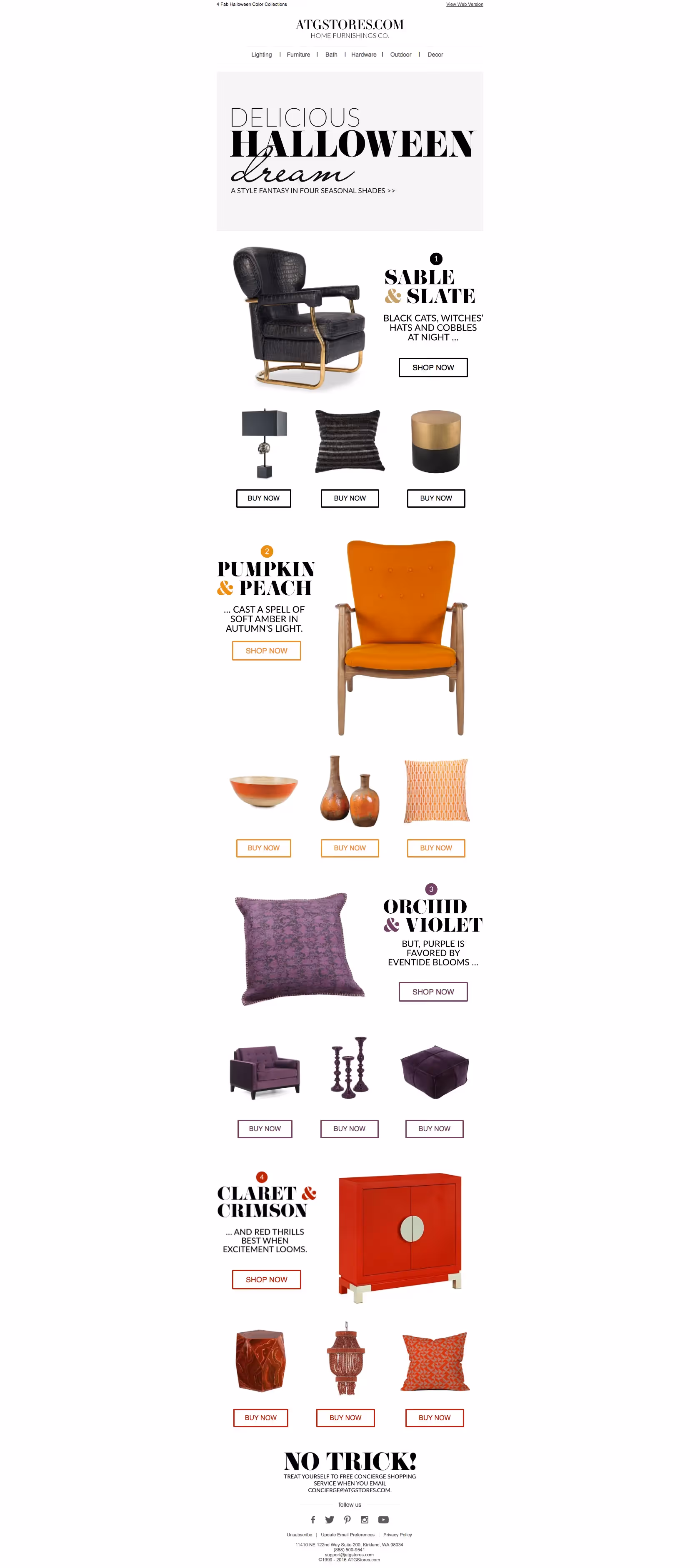 ATG halloween email campaigns