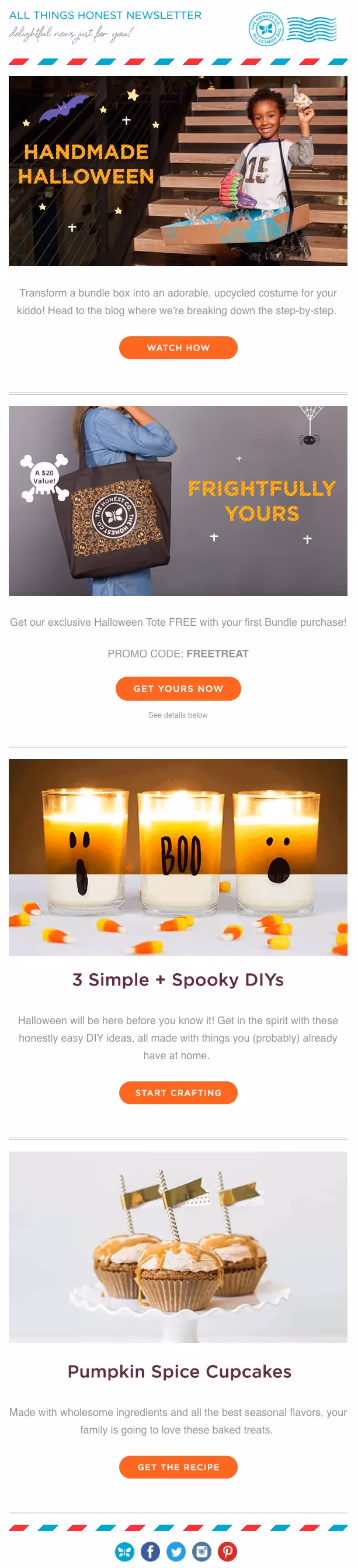 honest company halloween email campaigns