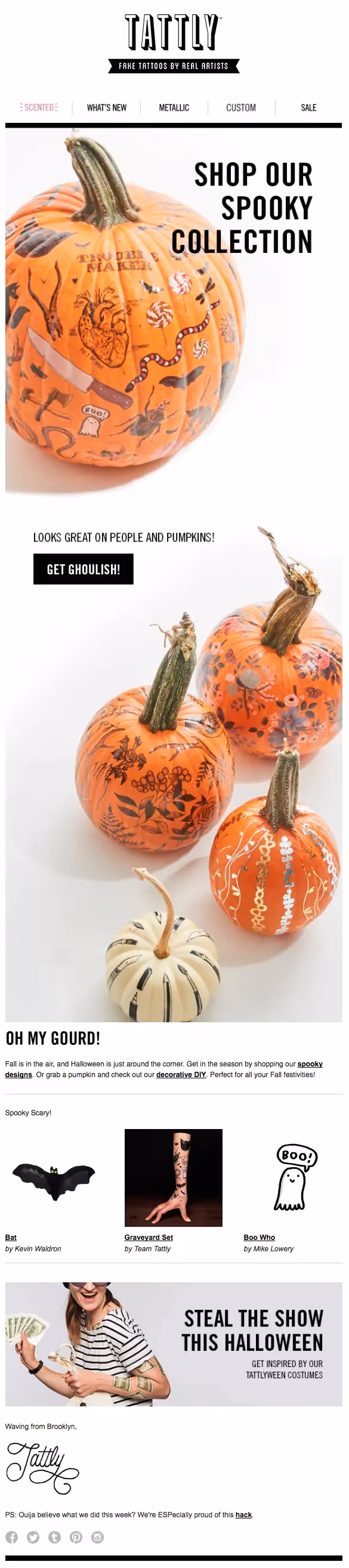 tattly halloween email campaigns