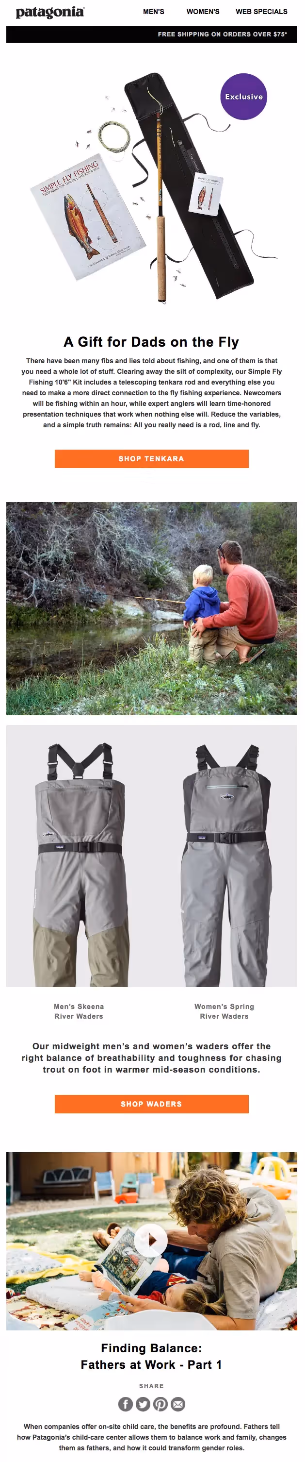 patagonia father's day emails