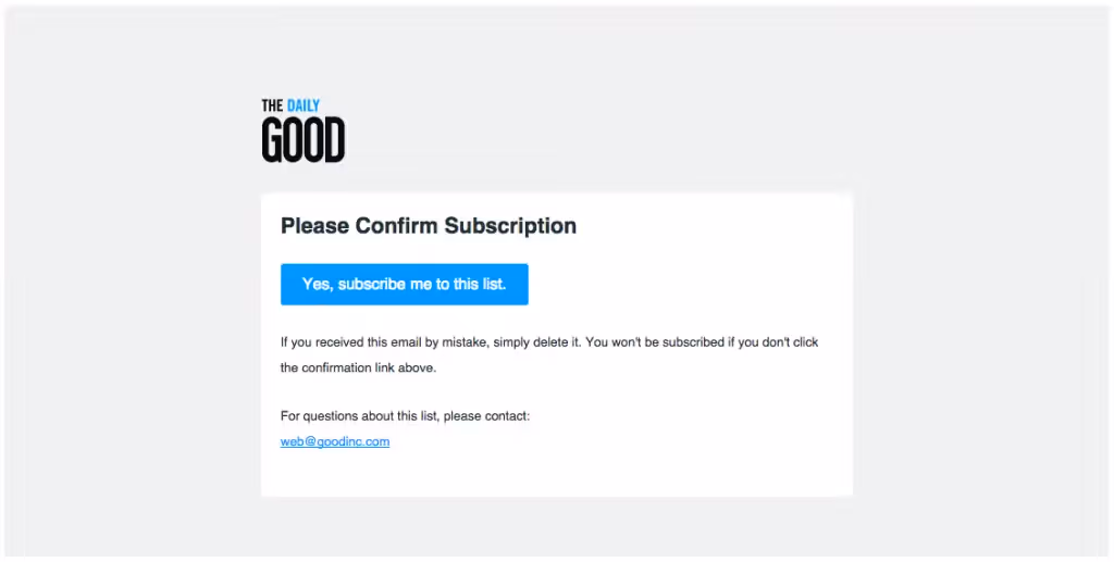 good subscription confirmation email