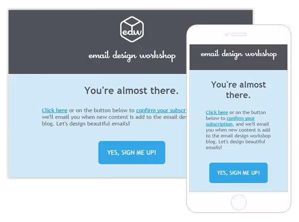 Email subscription confirmation request message