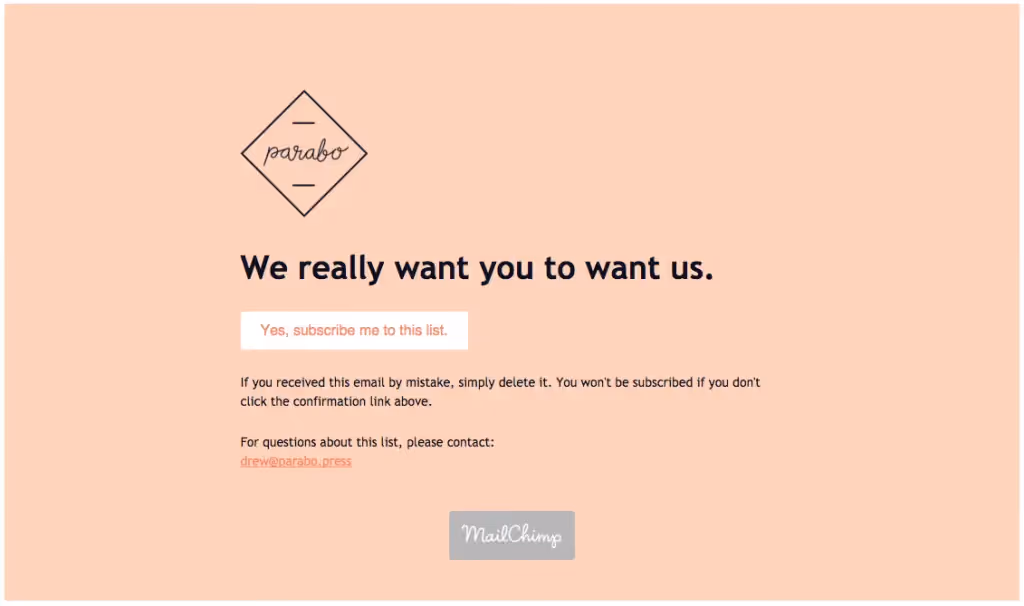 parabo subscription confirmation email