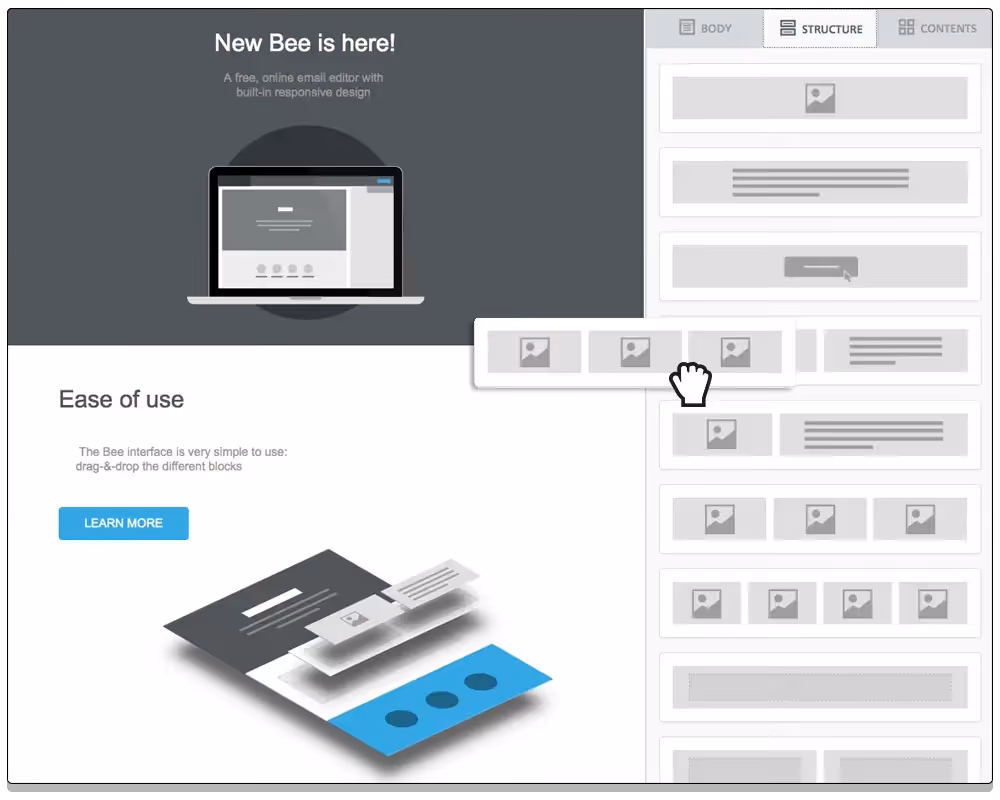 BEE email editor