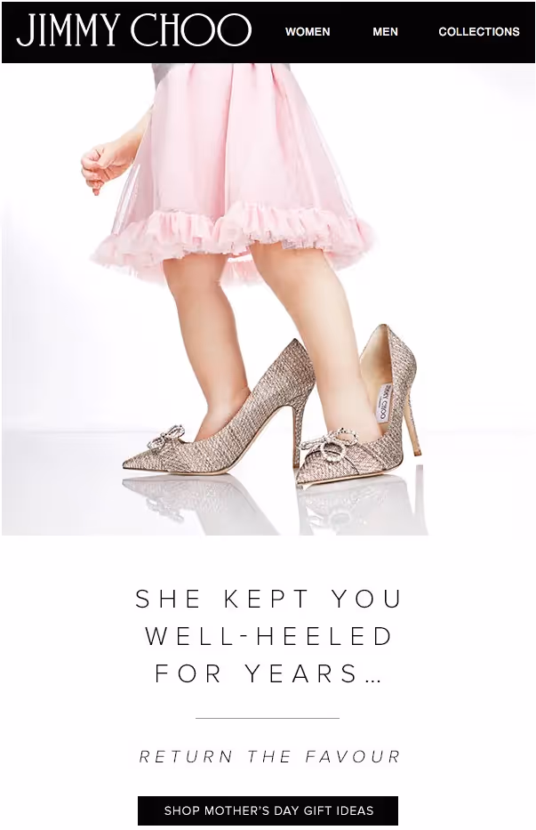 Mother's Day email from Jimmy Choo