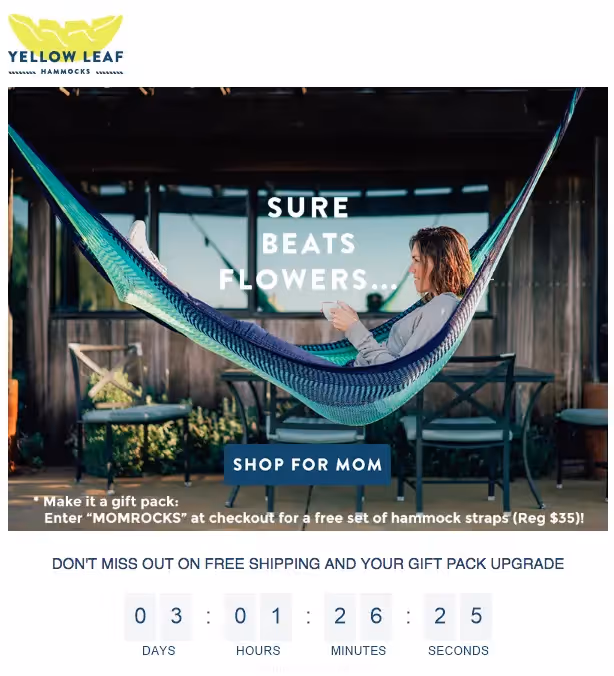 Mother's Day email from Yellow Leaf