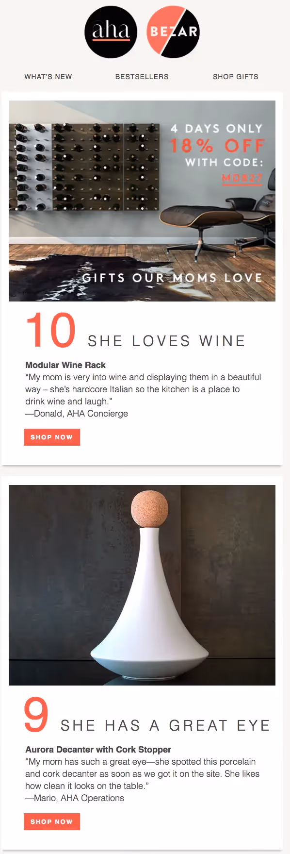 Mother's Day Email from Bezar