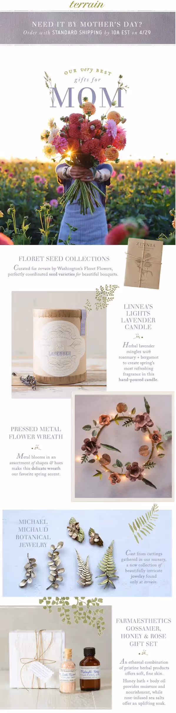 Mother's Day email from Terrain