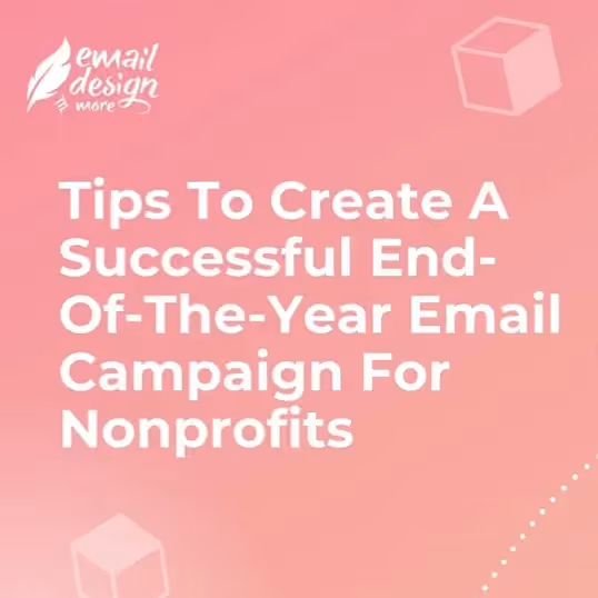 Six nonprofit marketing experts’ portraits in pink circles connected to a central mail icon over a pink gradient backdrop.