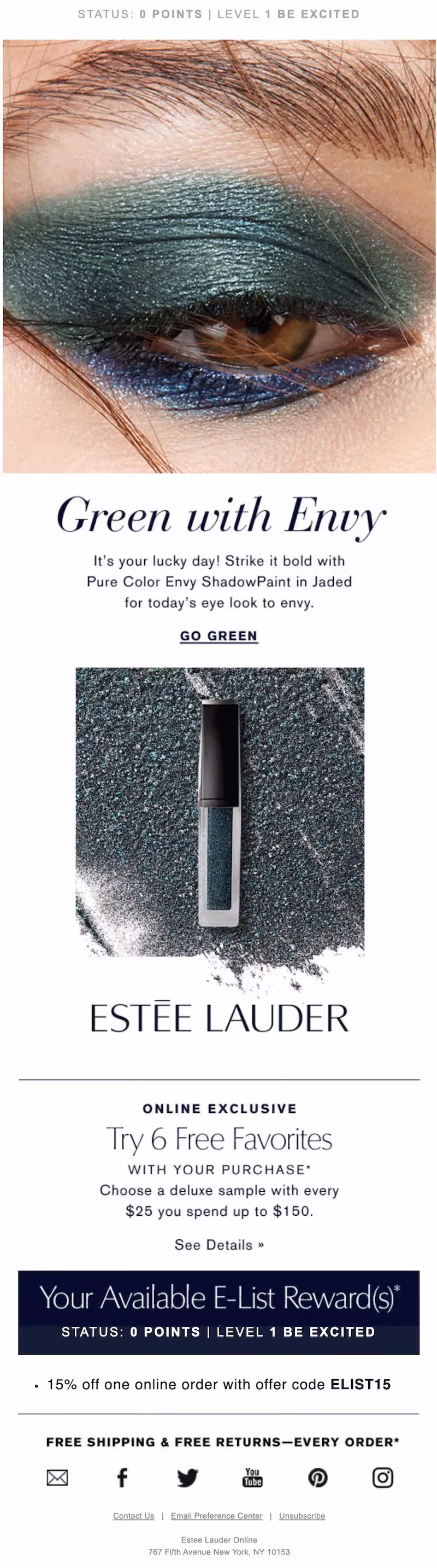 st. patrick's day email cosmetics brand