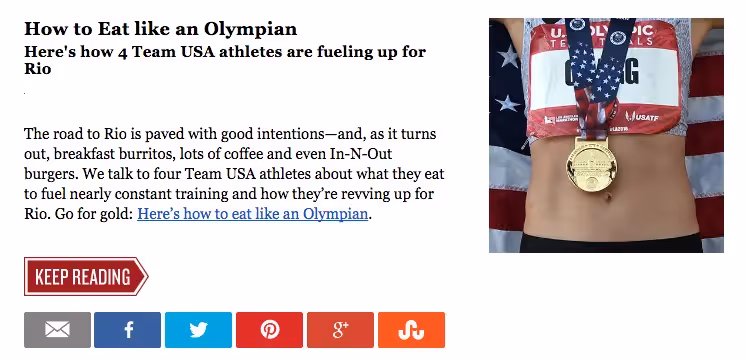tasting table olympic email design
