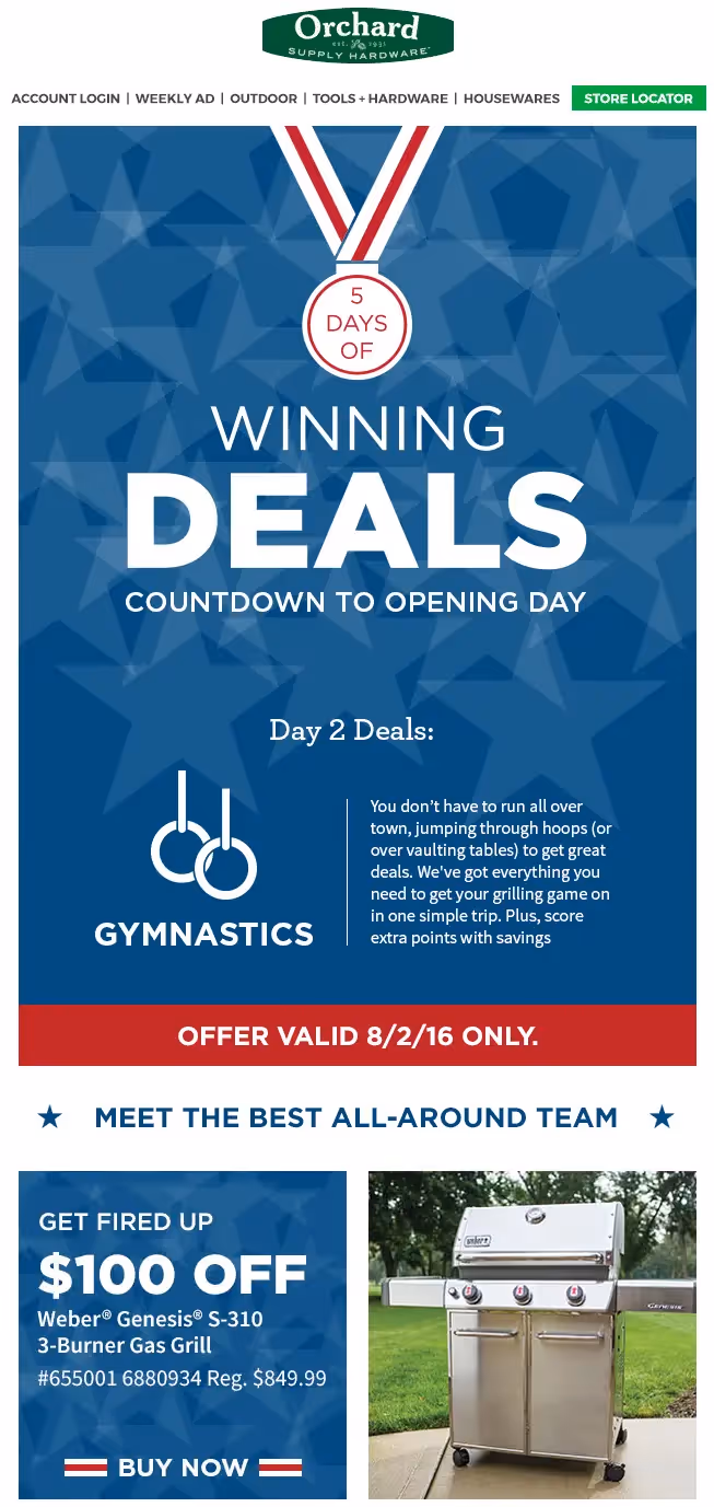 orchard supply hardware olympic email design
