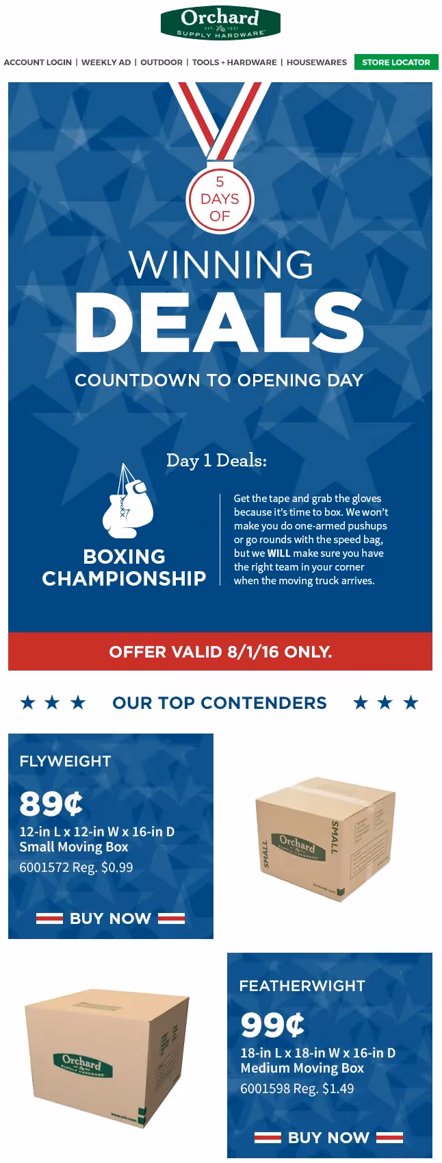 orchard supply hardware olympic email design