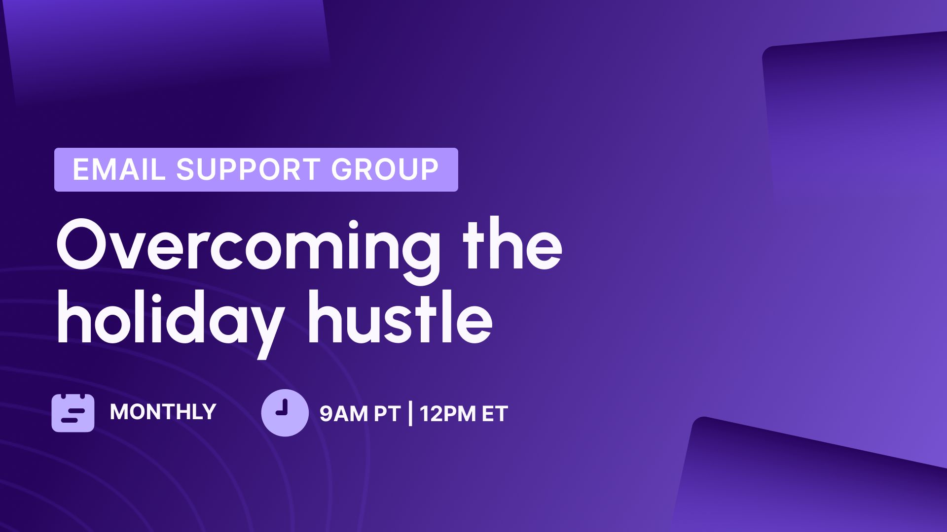 Email support group: Year-end wrap-up