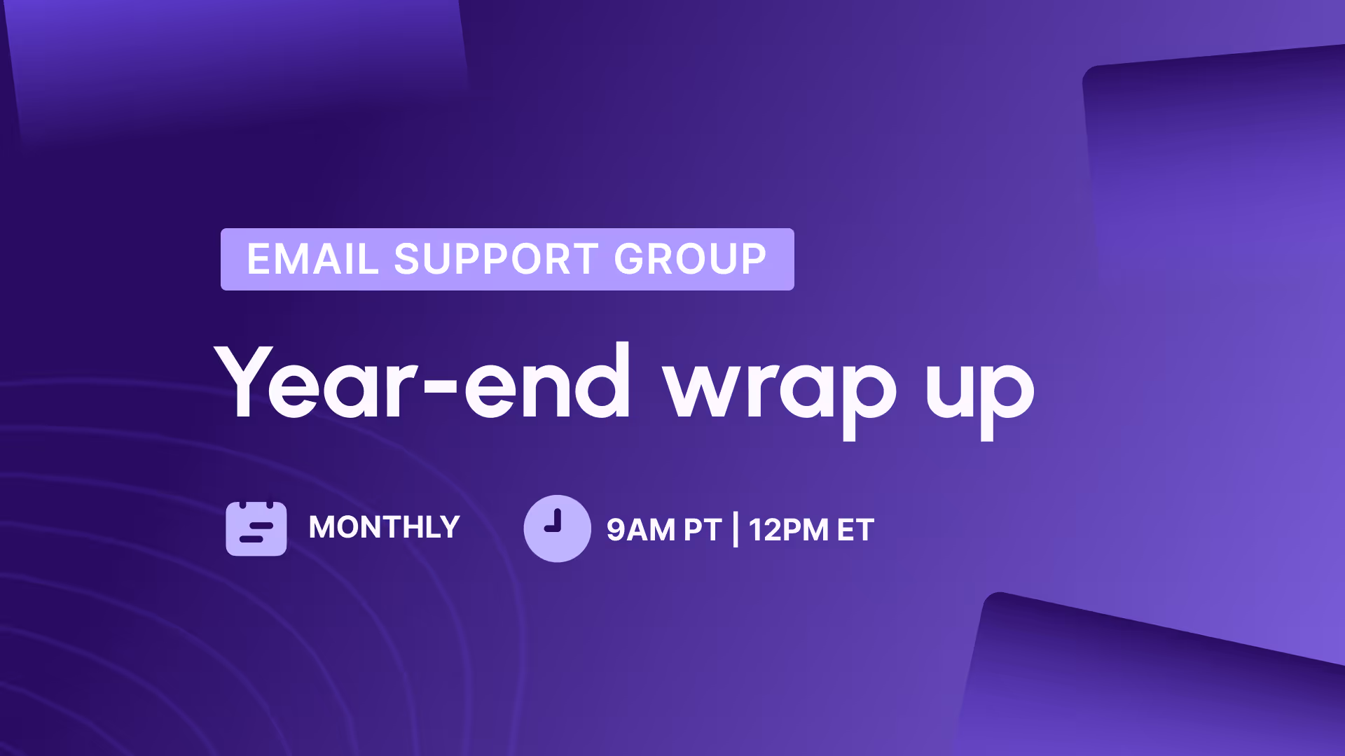 Email support group #2: Replay