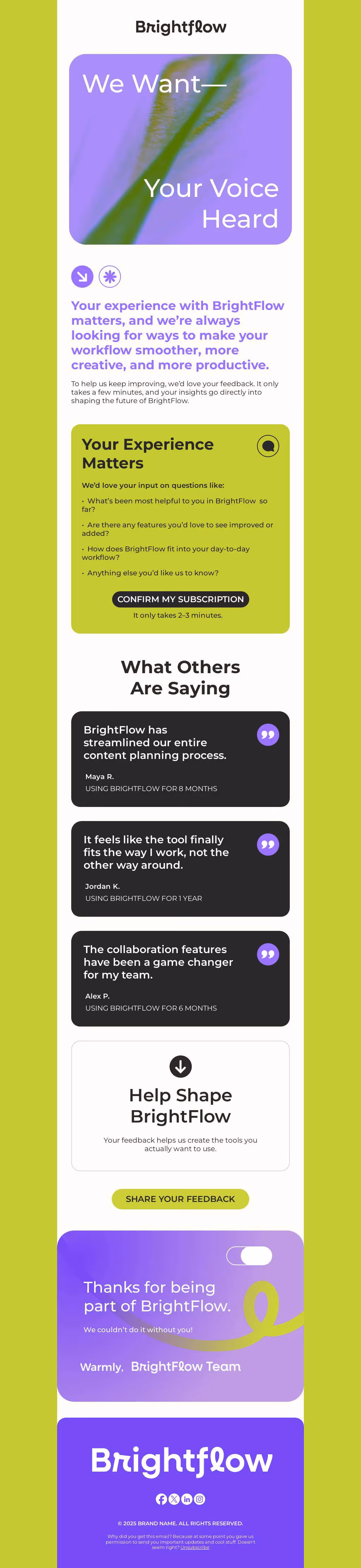 Free email template for adding testimonials to your B2B emails