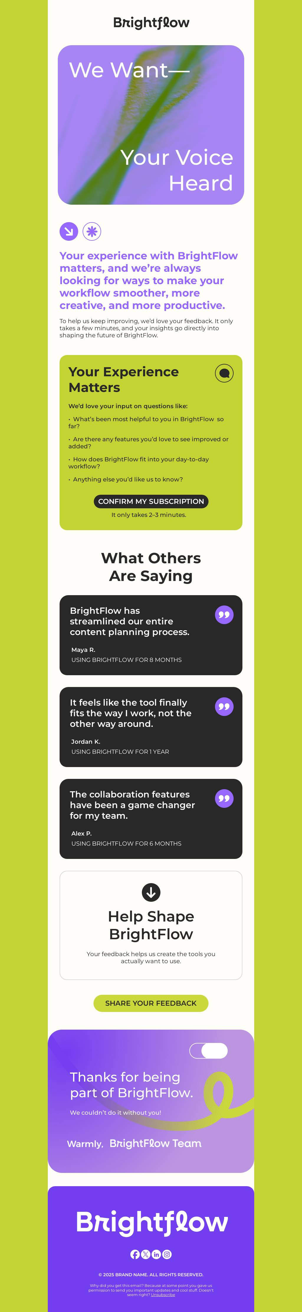 Free email template for adding testimonials to your B2B emails