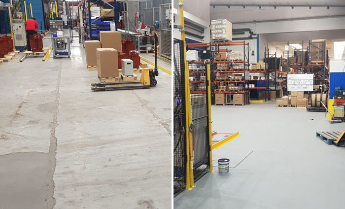 Warehouse Flooring - Before & After Repair